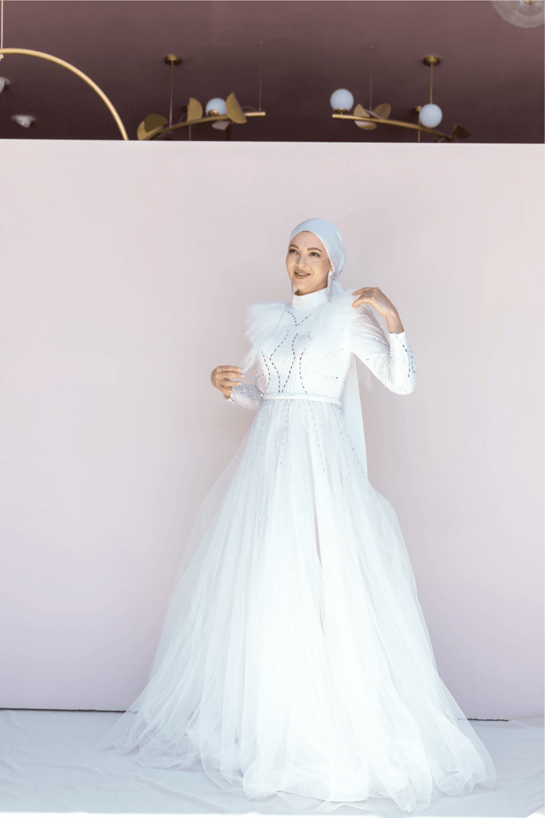 Rosette Tesettür Abiye - FioraofDress - tesettur - abiye - 42 - Beyaz - hijab - evening - dress