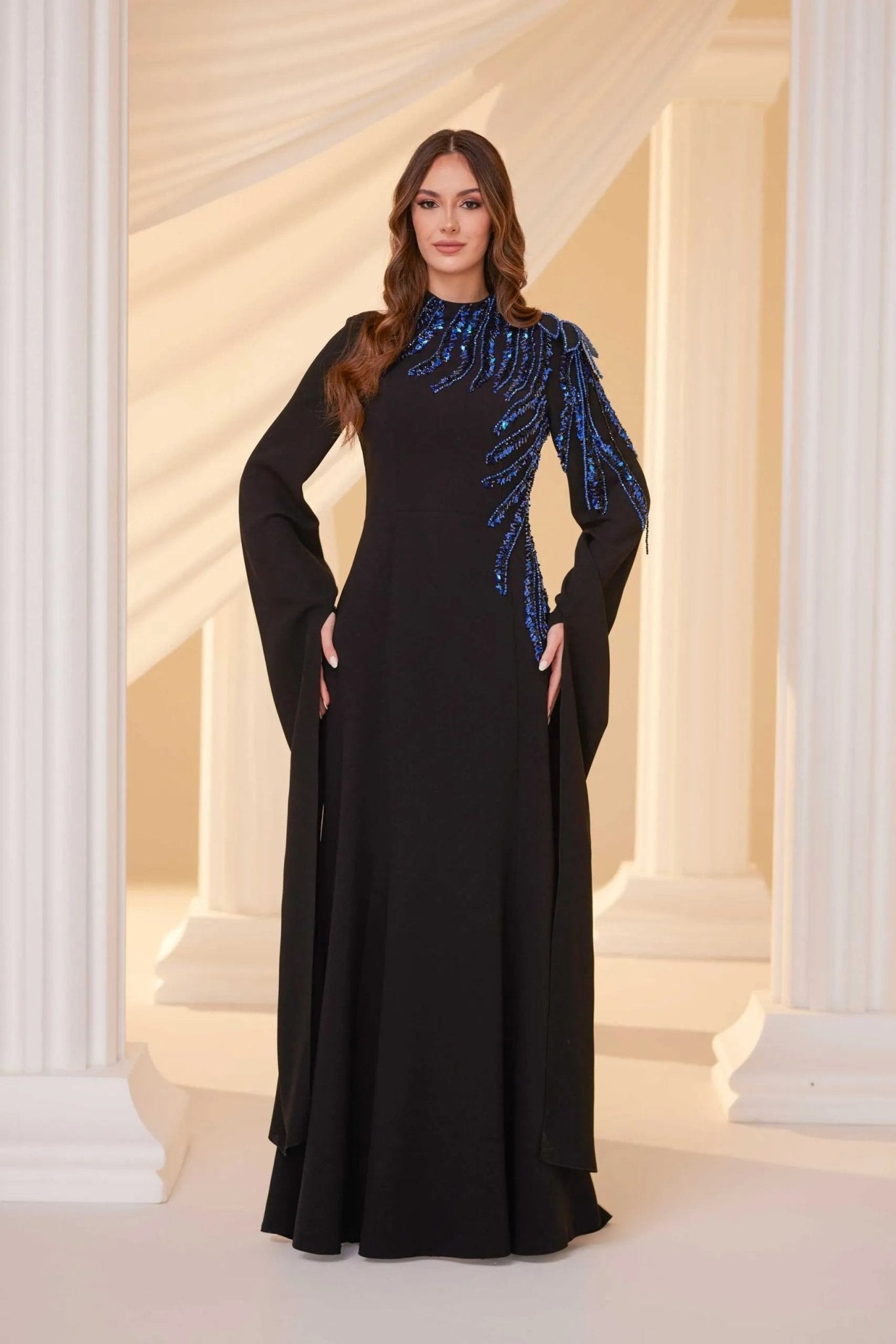 Salkım Tesettür Abiye - FioraofDress - tesettur - abiye - SAX - 38 - hijab - evening - dress