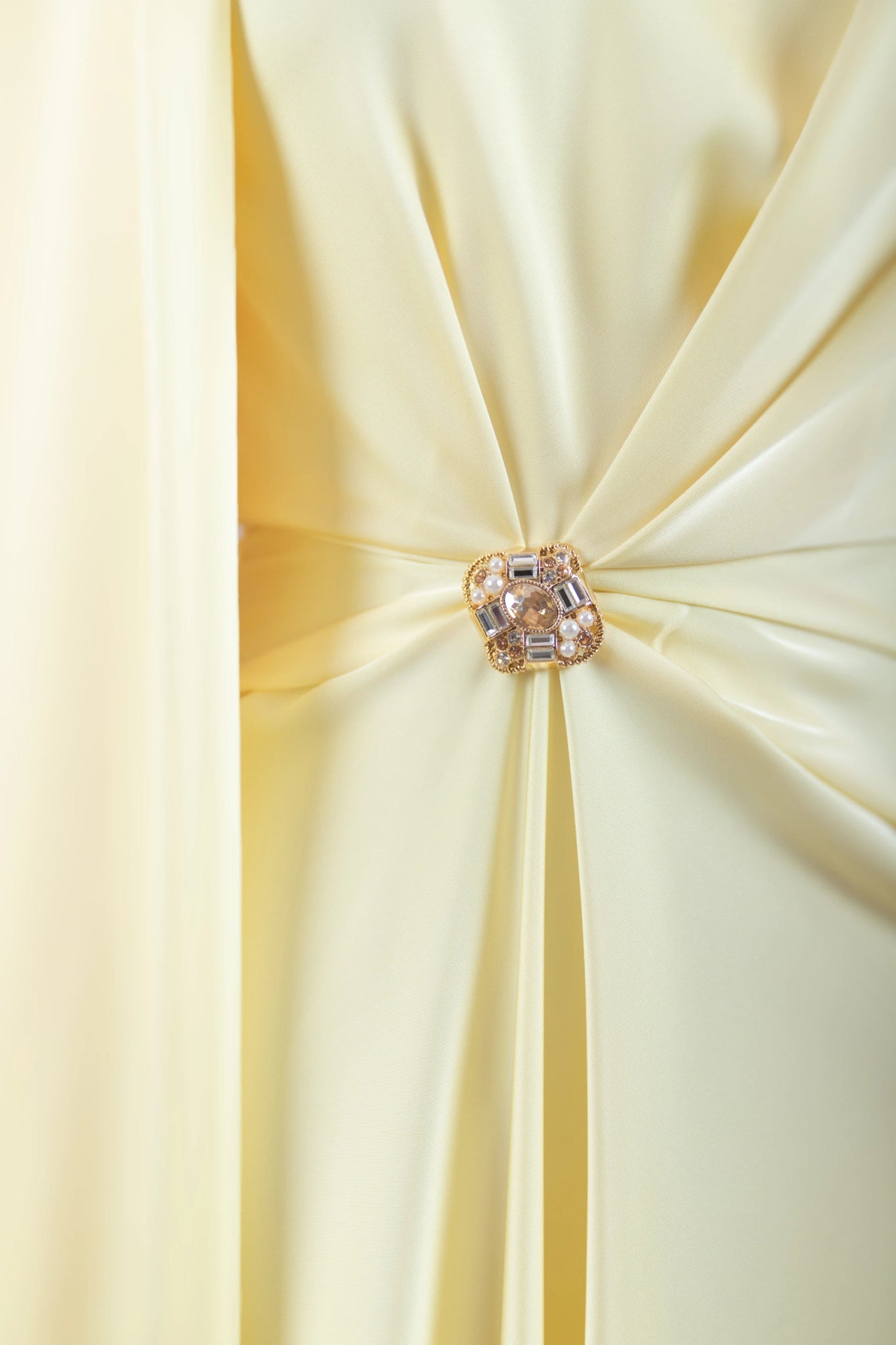 Satenya Tesettür Abiye - FioraofDress - tesettur - abiye - Sarı - 38 - hijab - evening - dress