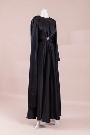 Satenya Tesettür Abiye - FioraofDress - tesettur - abiye - Siyahh - 38 - hijab - evening - dress