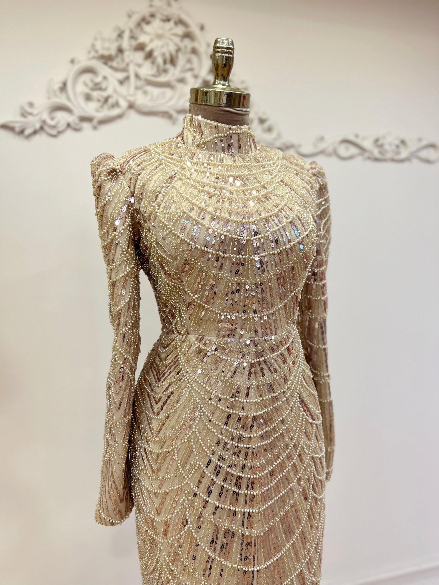 Selena Tesettür Abiye Gold - FioraofDress - tesettur - abiye - 48 - hijab - evening - dress