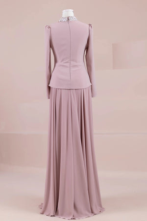 Selva Tesettür Abiye - FioraofDress - tesettur - abiye - pudraa - 38 - hijab - evening - dress