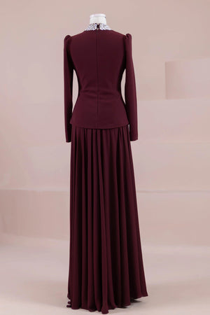 Selva Tesettür Abiye - FioraofDress - tesettur - abiye - BORDO - 38 - hijab - evening - dress