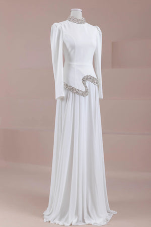 Selva Tesettür Abiye - FioraofDress - tesettur - abiye - Beyaz - 38 - hijab - evening - dress