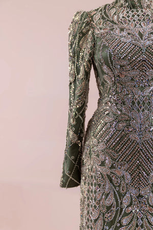 Sena Tesettür Abiye - FioraofDress - tesettur - abiye - haki - 38 - hijab - evening - dress