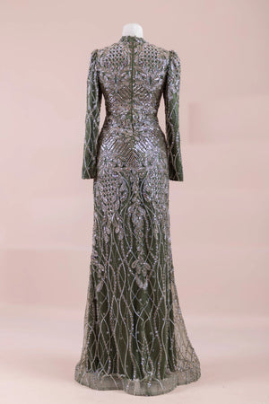 Sena Tesettür Abiye - FioraofDress - tesettur - abiye - haki - 38 - hijab - evening - dress