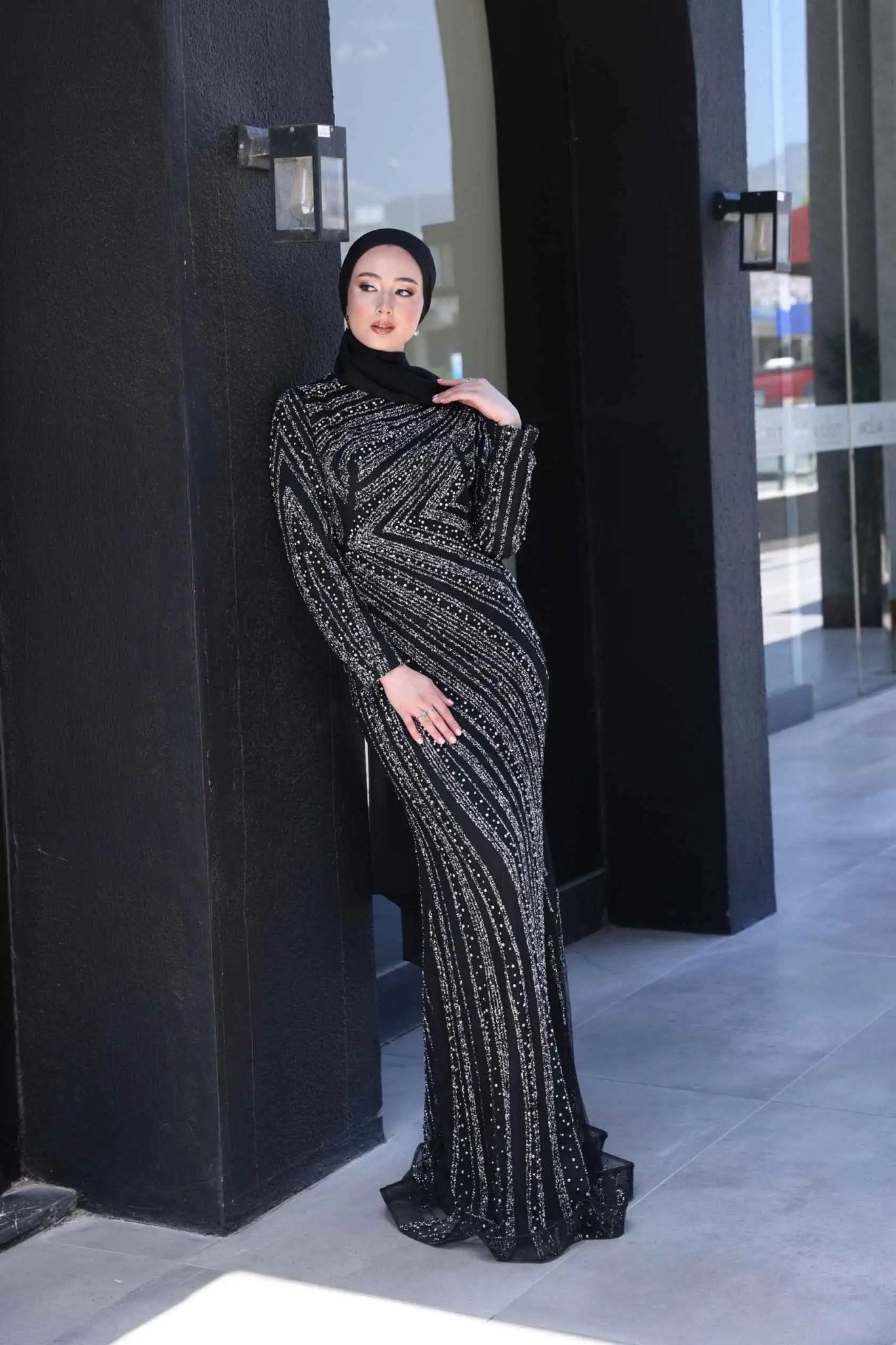 Senna Tesettür Abiye - FioraofDress - tesettur - abiye - 38 - Siyahh - hijab - evening - dress