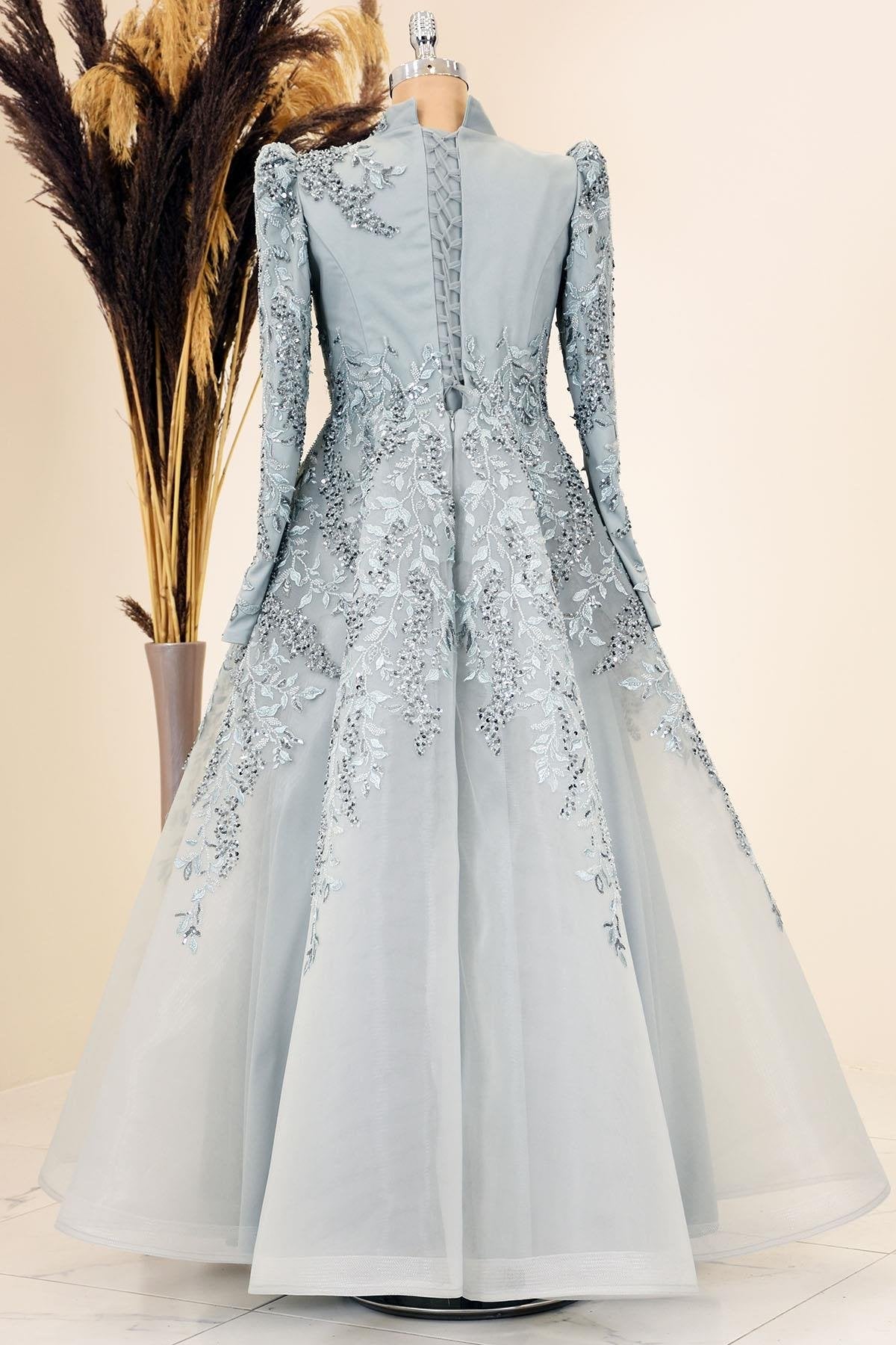 Serra Tesettür Abiye - FioraofDress - tesettur - abiye - mint - 38 - hijab - evening - dress