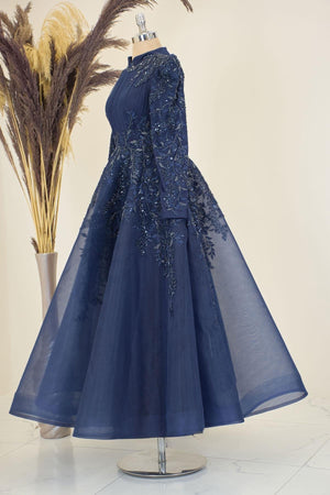 Serra Tesettür Abiye - FioraofDress - tesettur - abiye - LACİVERT - 38 - hijab - evening - dress