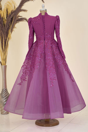 Serra Tesettür Abiye - FioraofDress - tesettur - abiye - FUŞYA - 38 - hijab - evening - dress