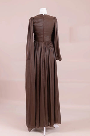 Seya Tesettür Abiye Ve Şalı - FioraofDress - tesettur - abiye - Mocha - 38 - hijab - evening - dress
