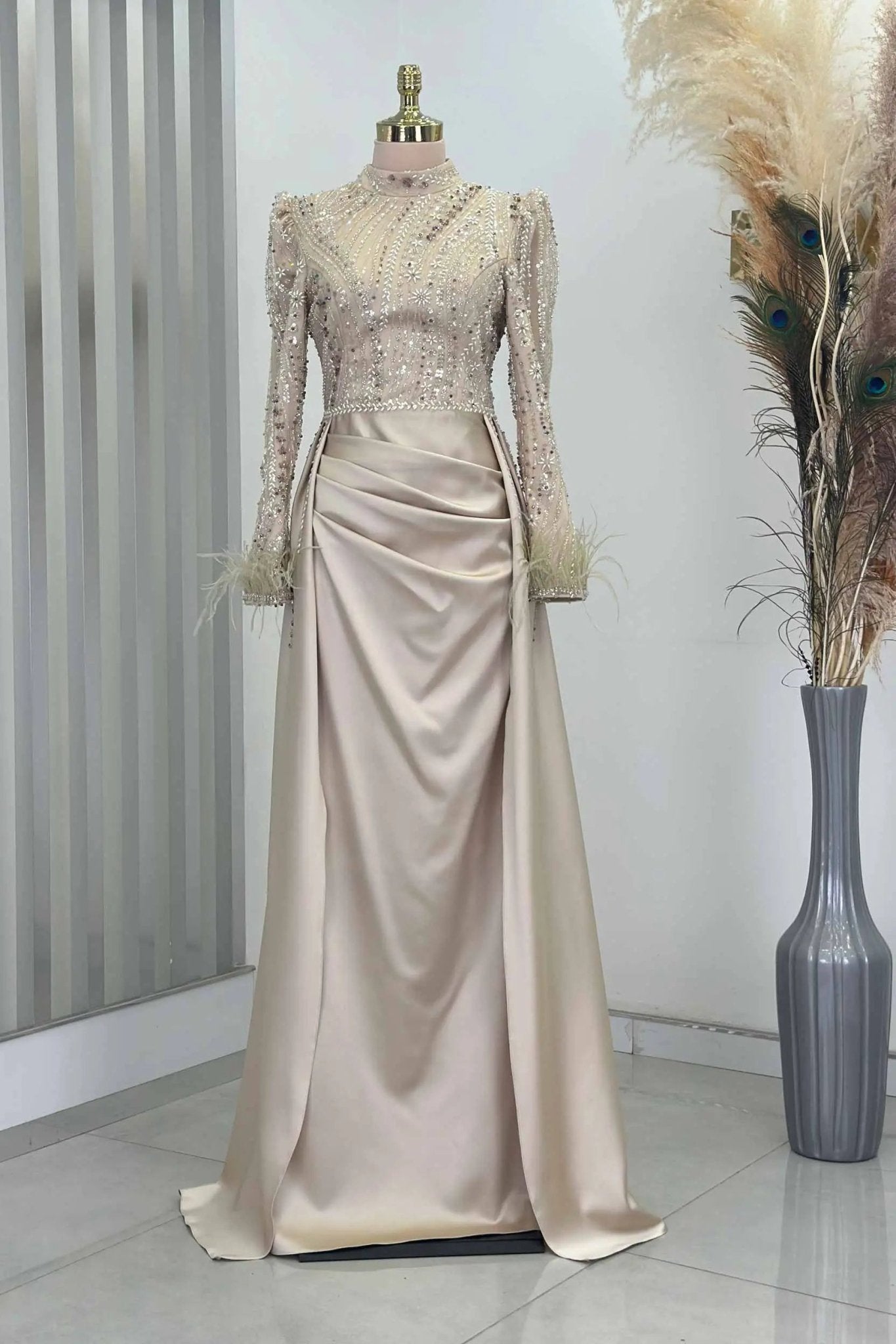 Sherry Tesettür Abiye - FioraofDress - tesettur - abiye - GOLD - 38 - hijab - evening - dress