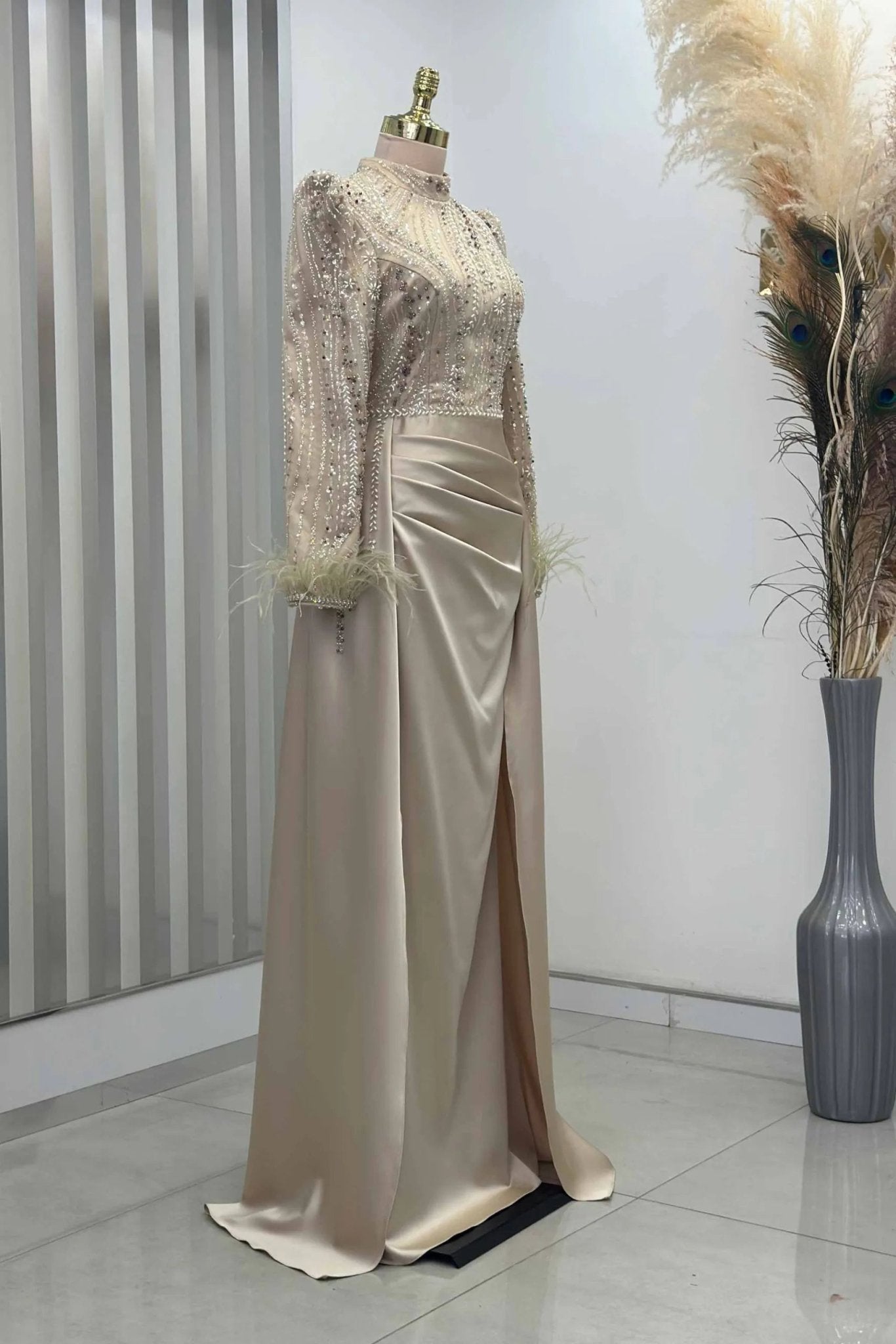 Sherry Tesettür Abiye - FioraofDress - tesettur - abiye - GOLD - 38 - hijab - evening - dress