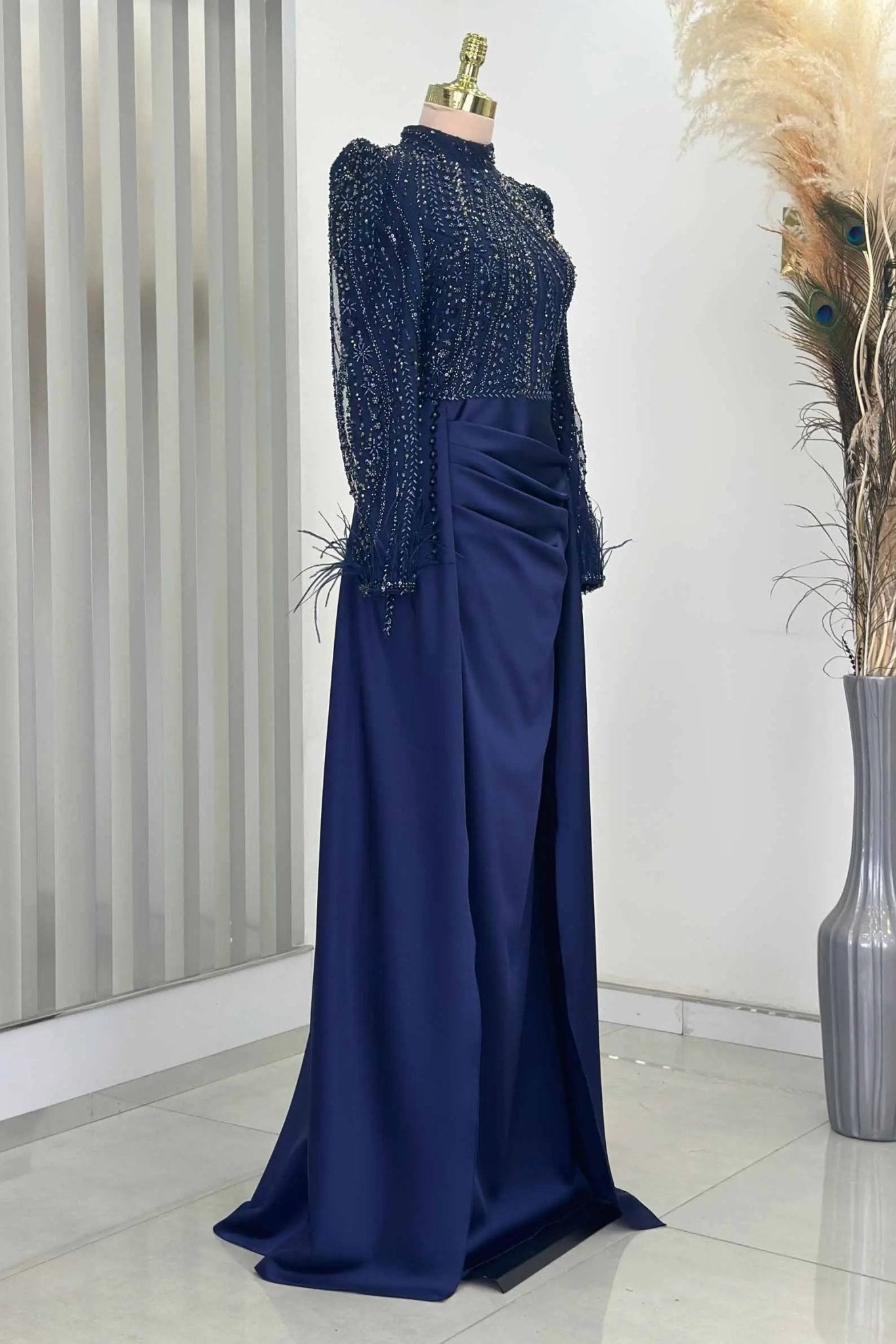 Sherry Tesettür Abiye - FioraofDress - tesettur - abiye - LACİVERT - 38 - hijab - evening - dress