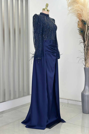 Sherry Tesettür Abiye - FioraofDress - tesettur - abiye - LACİVERT - 38 - hijab - evening - dress