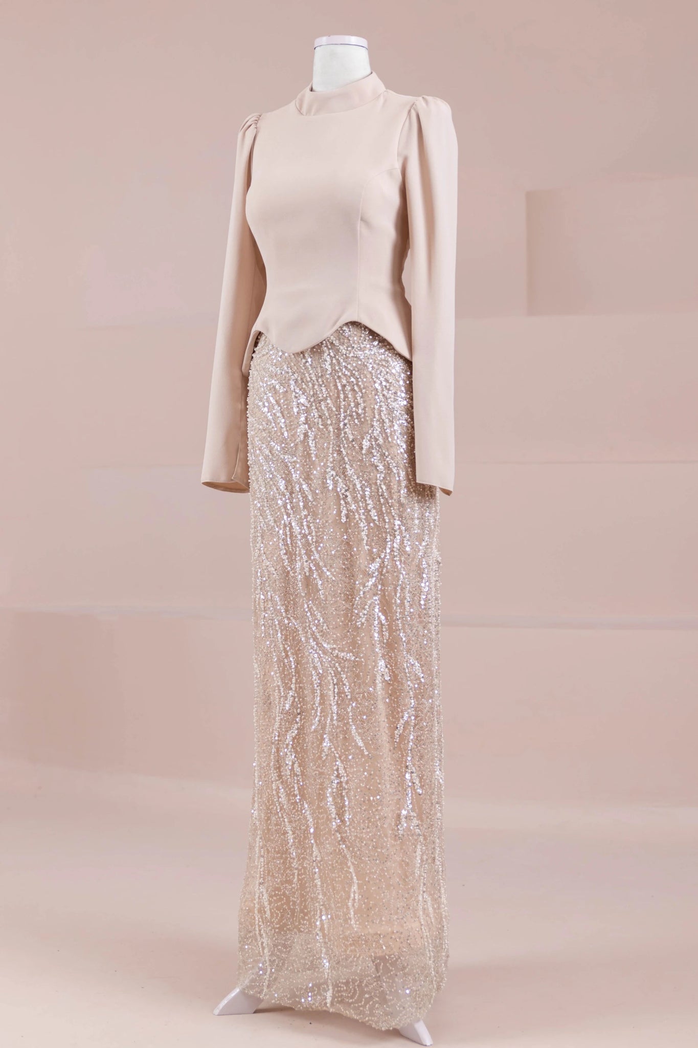 Simera Tesettür Abiye - FioraofDress - tesettur - abiye - Taş Renk - 38 - hijab - evening - dress