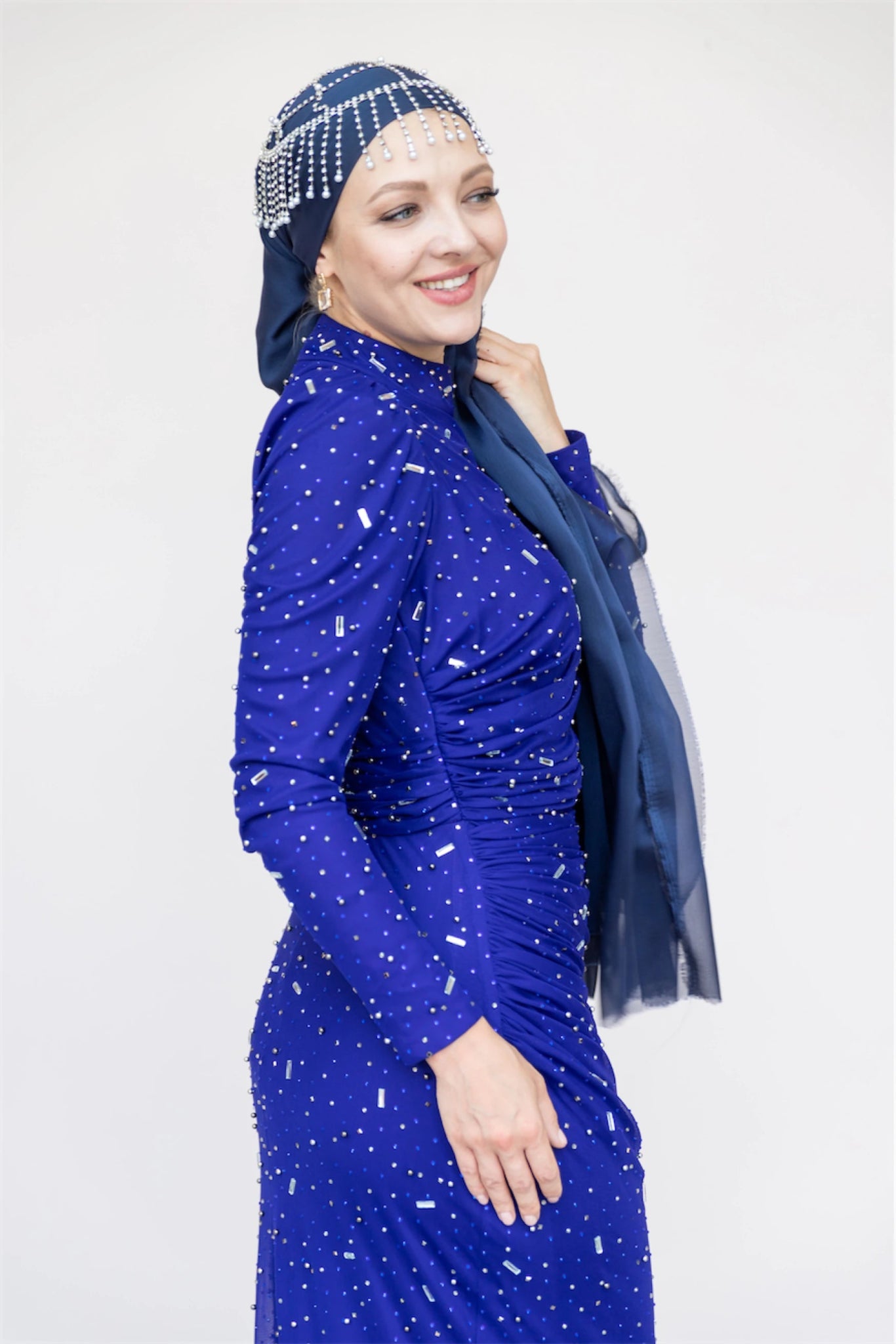 Stone Tesettür Abiye - FioraofDress - tesettur - abiye - 44 - SAX - hijab - evening - dress