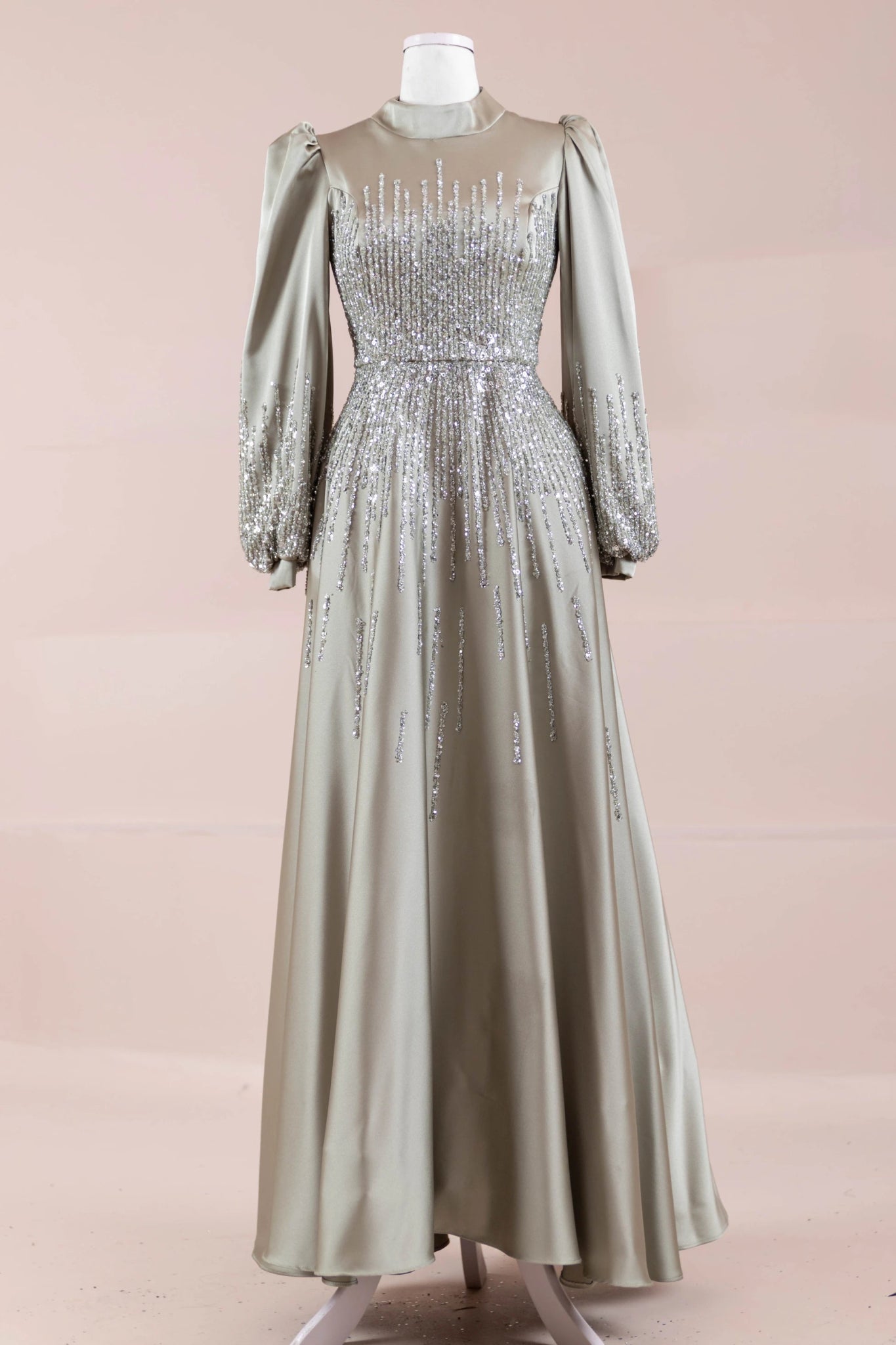 Su Abiye - FioraofDress - tesettur - abiye - 38 - Yağ Yeşili - hijab - evening - dress