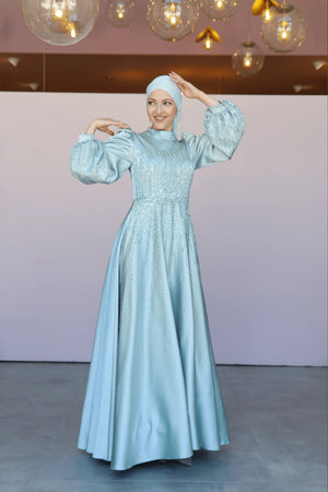 Su Abiye - FioraofDress - tesettur - abiye - 38 - Bebe Mavisi - hijab - evening - dress