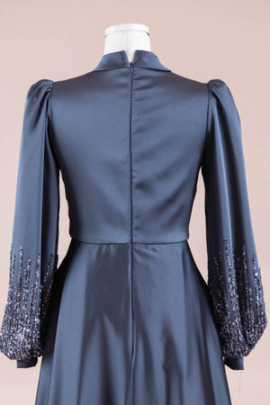 Su Abiye - FioraofDress - tesettur - abiye - 38 - İndigo - hijab - evening - dress