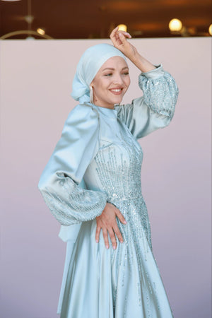 Su Abiye - FioraofDress - tesettur - abiye - 38 - Bebe Mavisi - hijab - evening - dress