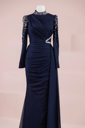 Syima Tesettür Abiye - FioraofDress - tesettur - abiye - lacivert - 38 - hijab - evening - dress