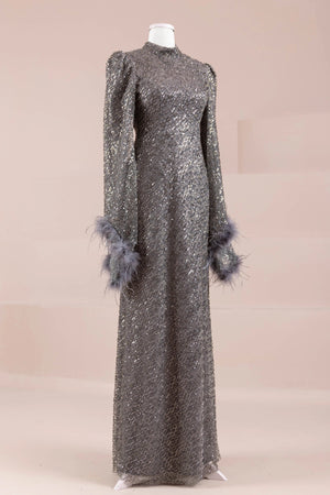 Tula Tesettür Abiye - FioraofDress - tesettur - abiye - gri - 38 - hijab - evening - dress