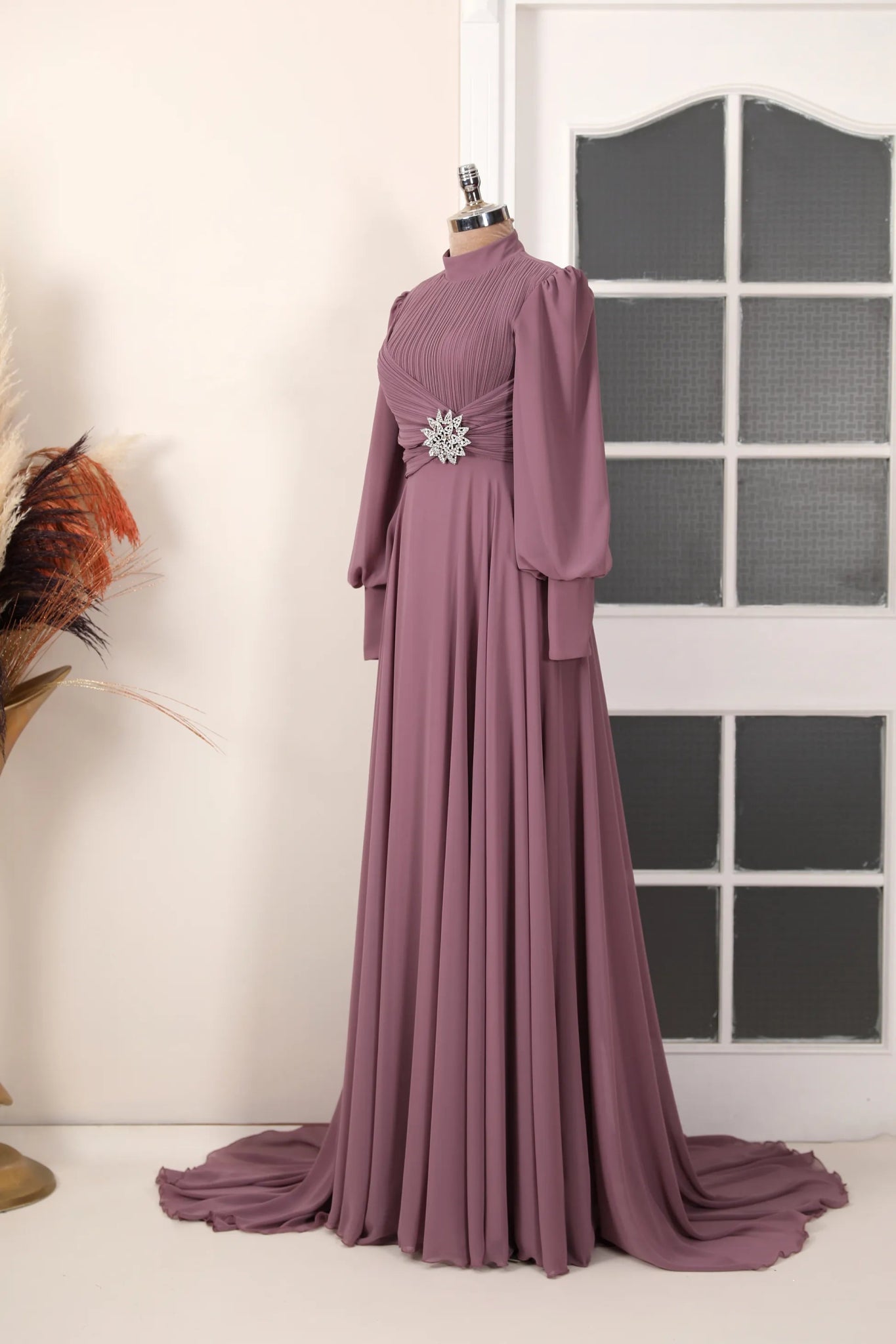 Valerya Abiye - FioraofDress - tesettur - abiye - 38 - Gül Kurusu - hijab - evening - dress