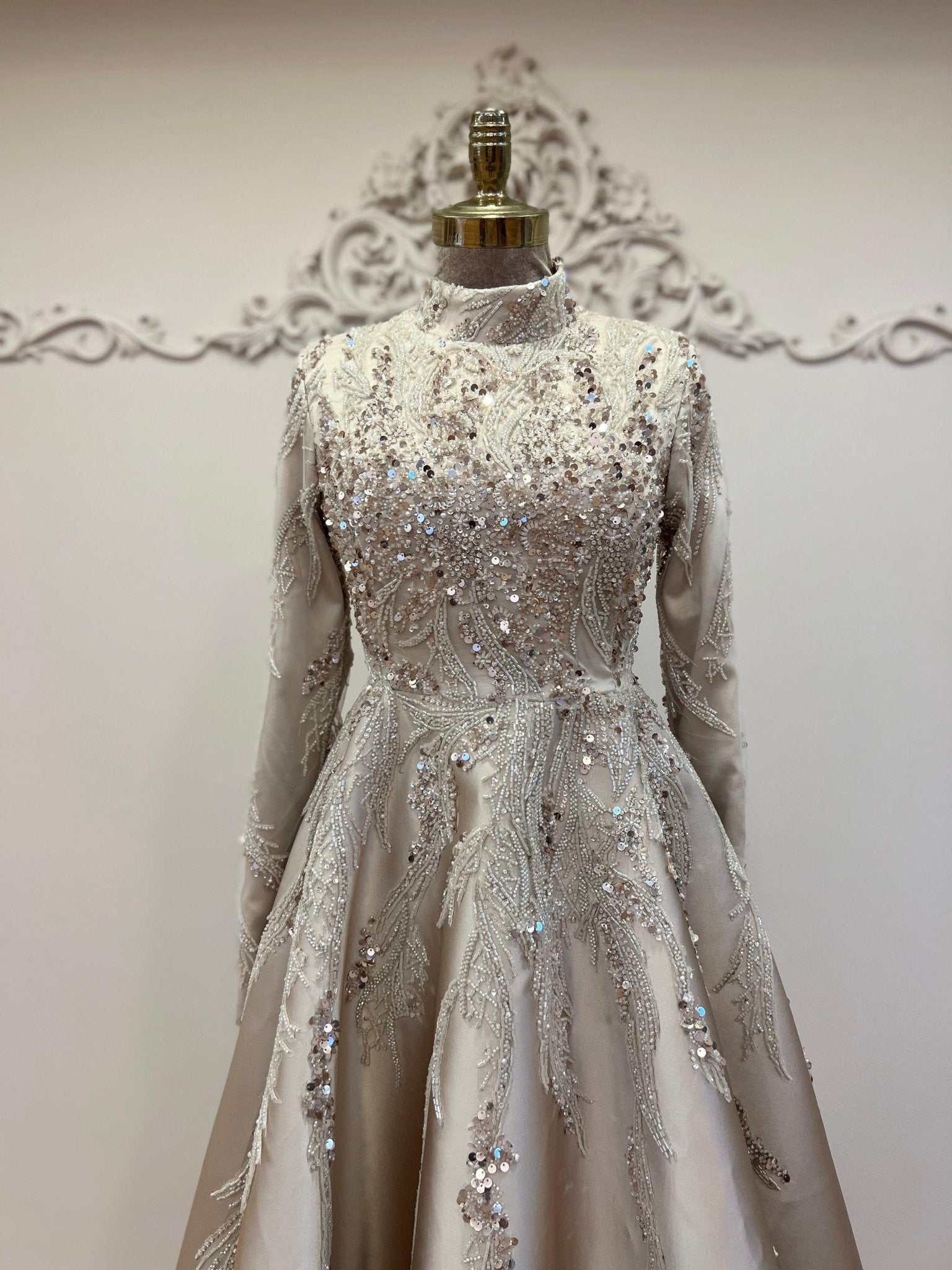 Victoria Tesettür Abiye Gold - FioraofDress - tesettur - abiye - 48 - GOLD - hijab - evening - dress