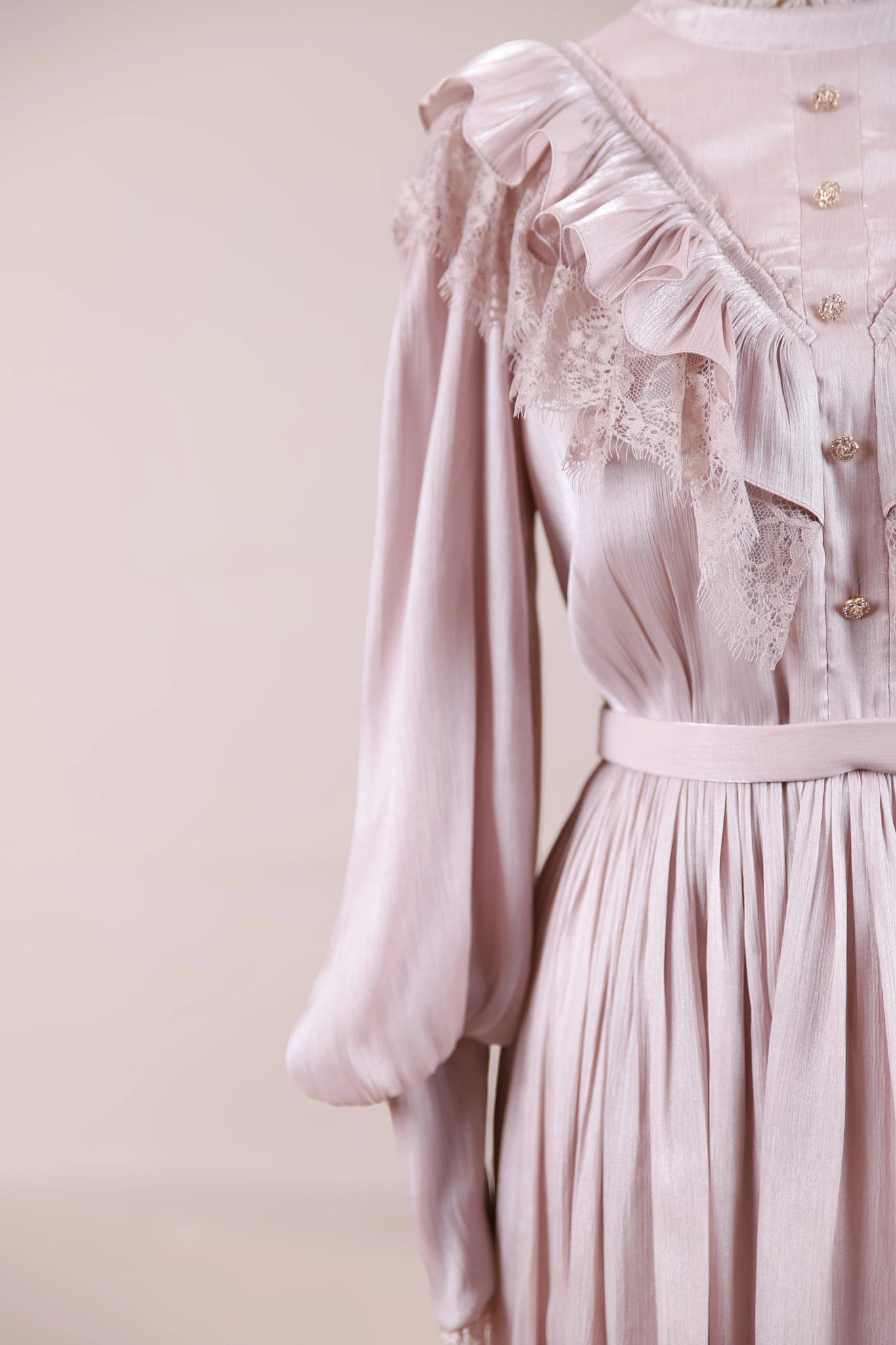 Vintage Tesettür Abiye - FioraofDress - tesettur - abiye - Pudra - 36 - hijab - evening - dress