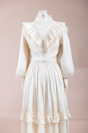 Vintage Tesettür Abiye - FioraofDress - tesettur - abiye - krem - 36 - hijab - evening - dress