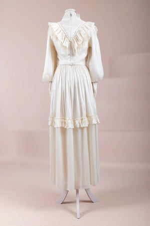 Vintage Tesettür Abiye - FioraofDress - tesettur - abiye - krem - 36 - hijab - evening - dress