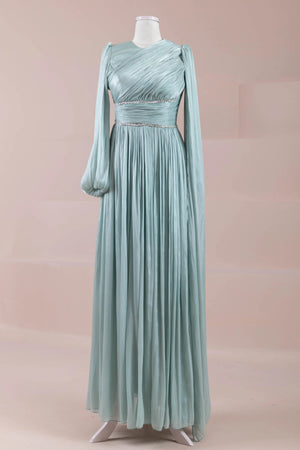 Zafira Tesettür Abiye - FioraofDress - tesettur - abiye - mint yeşili - 38 - hijab - evening - dress