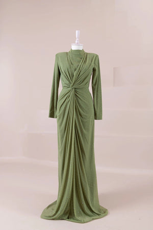 Zarif Tesettür Abiye - FioraofDress - tesettur - abiye - 44 - Yağı Yeşil - hijab - evening - dress
