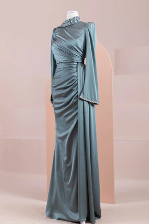 Ziri Tesettür Abiye - FioraofDress - tesettur - abiye - haki - 36 - hijab - evening - dress