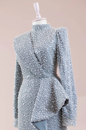 Ziva Tesettür Abiye - FioraofDress - tesettur - abiye - mint - 38 - hijab - evening - dress